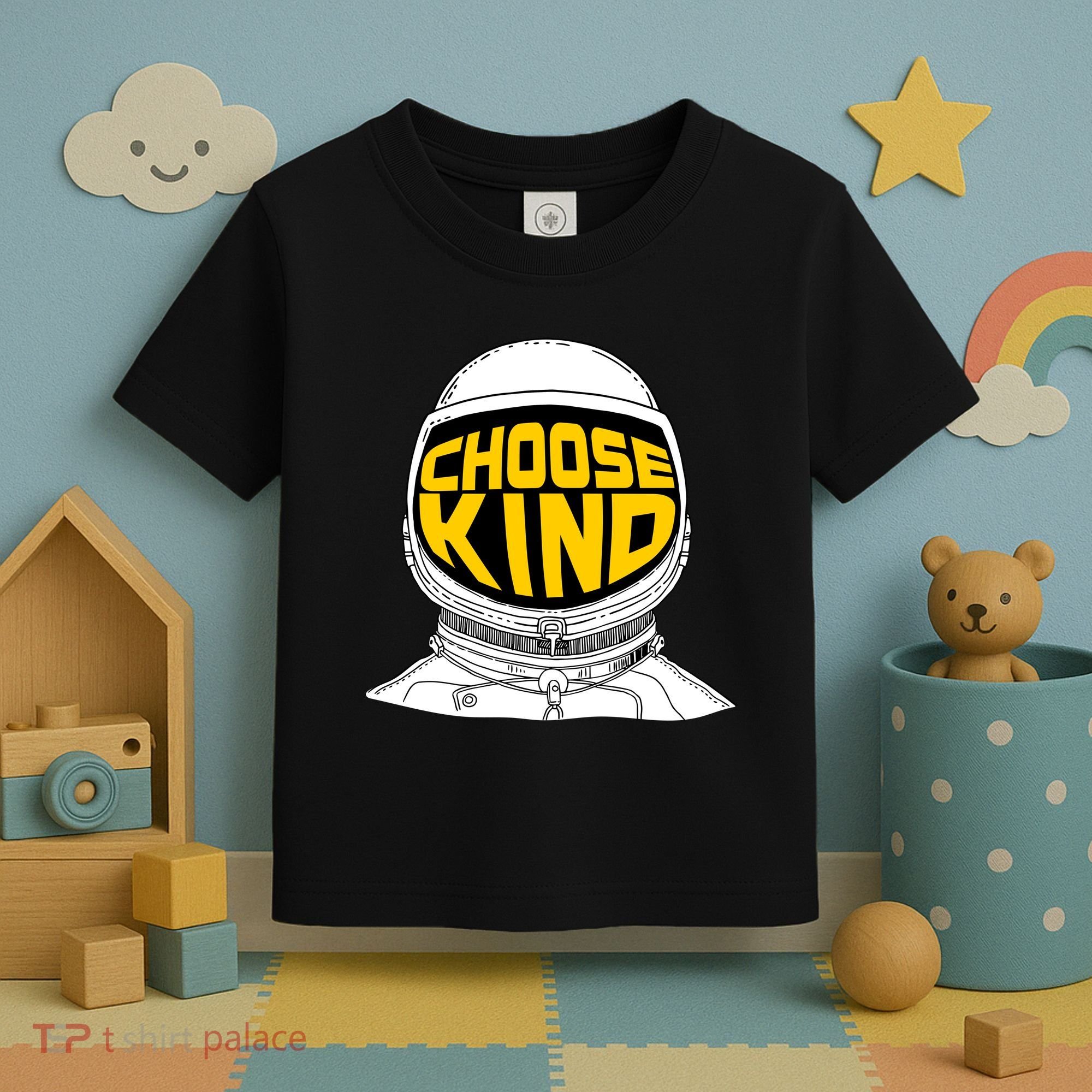 Choose Kind Astronaut Helmet Anti Bullying Message Toddler T-Shirt