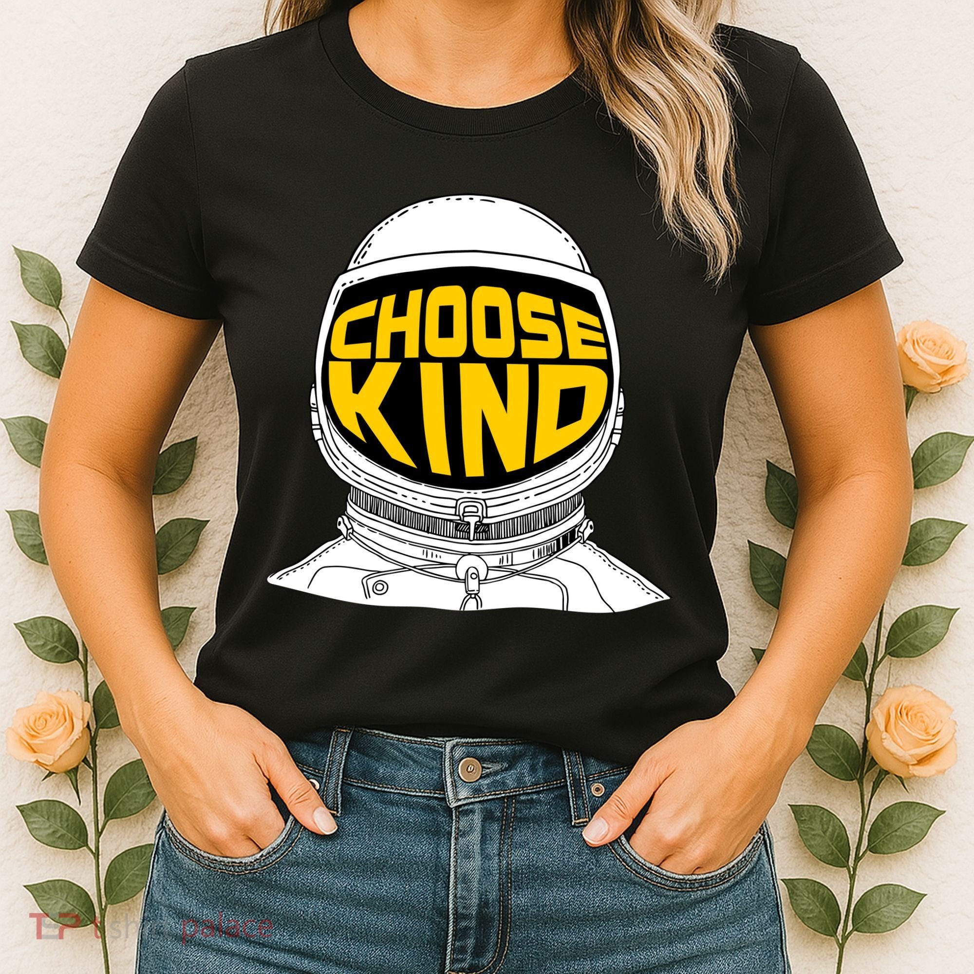 Choose Kind Astronaut Helmet Anti Bullying Message Women's T-Shirt