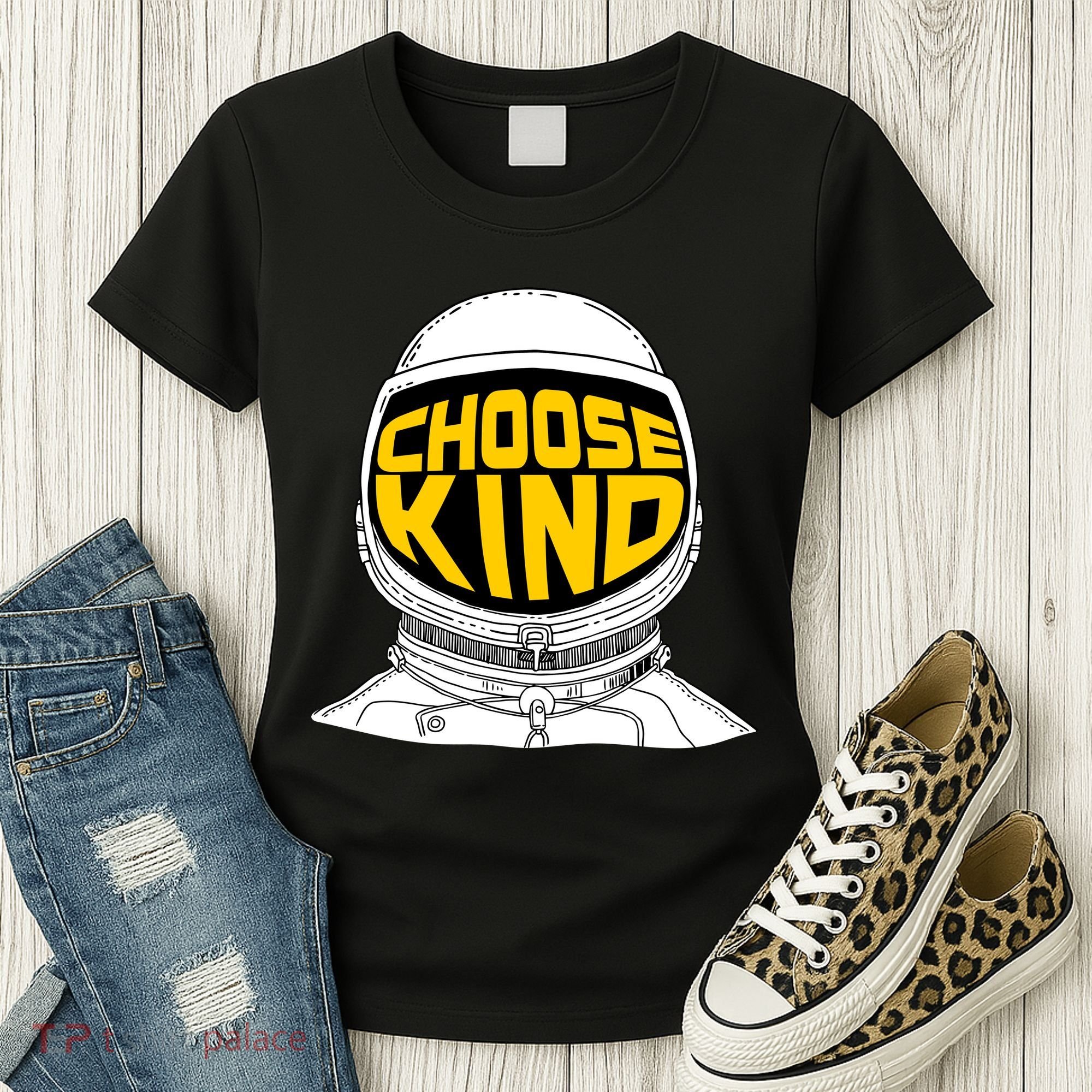 Choose Kind Astronaut Helmet Anti Bullying Message Women's T-Shirt