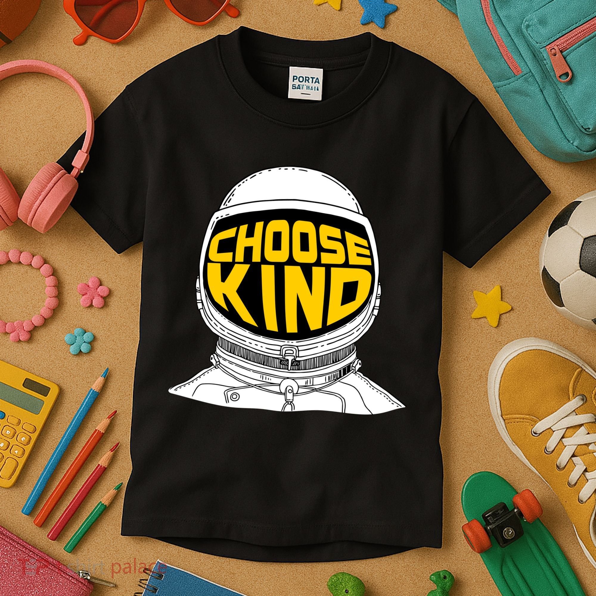 Choose Kind Astronaut Helmet Anti Bullying Message Kids T-Shirt