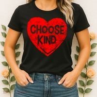 Choose Kind Distressed Heart Anti-Bullying Women's T-Shirt thumb 2