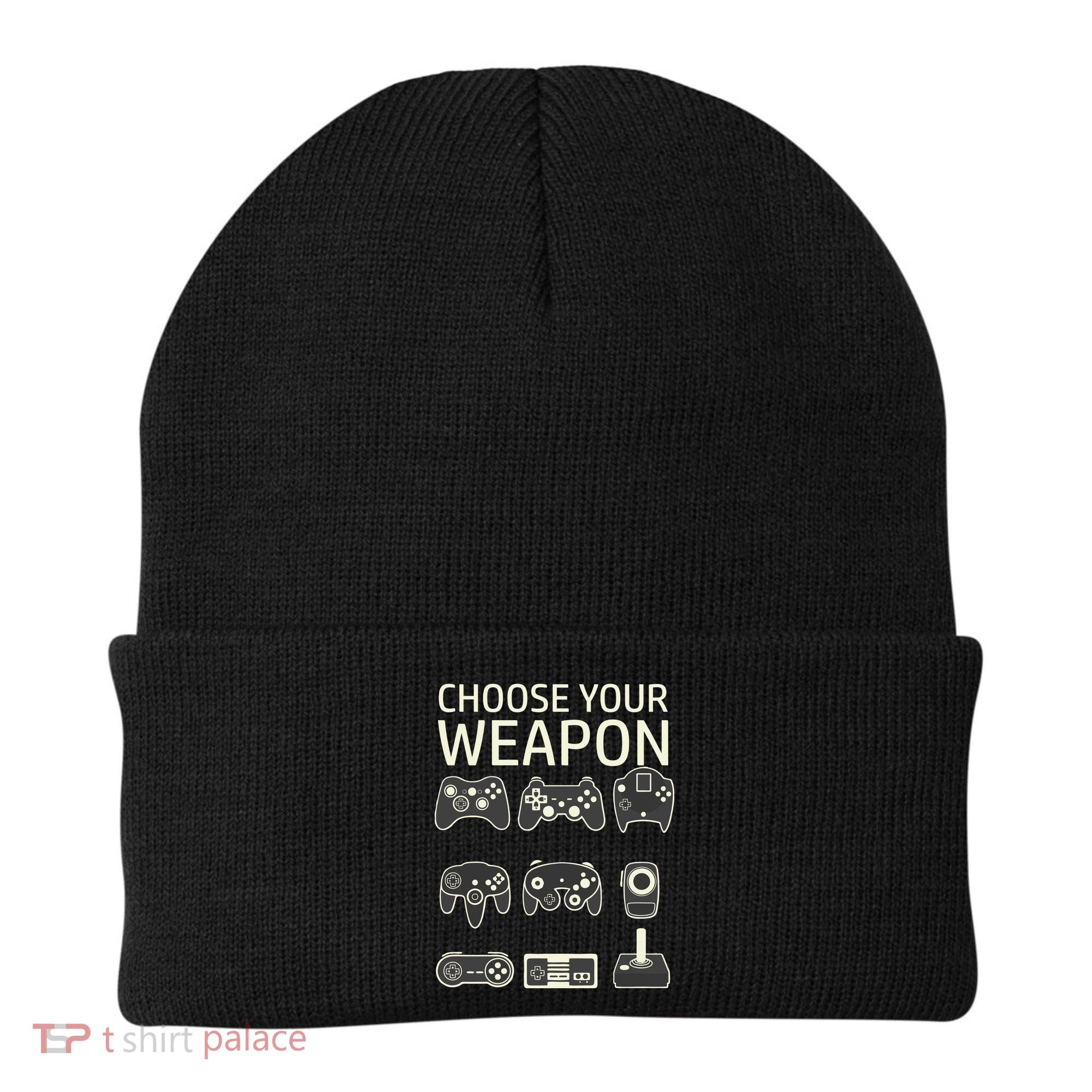Choose Your Weapon Gaming Controllers Console Gamer Funny Beanie
