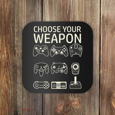 Choose Your Weapon Gaming Controllers Console Gamer Funny Coaster