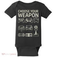 Choose Your Weapon Gaming Controllers Console Gamer Funny Baby Bodysuit thumb 0
