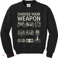 Choose Your Weapon Gaming Controllers Console Gamer Funny Kids Sweatshirt thumb 0