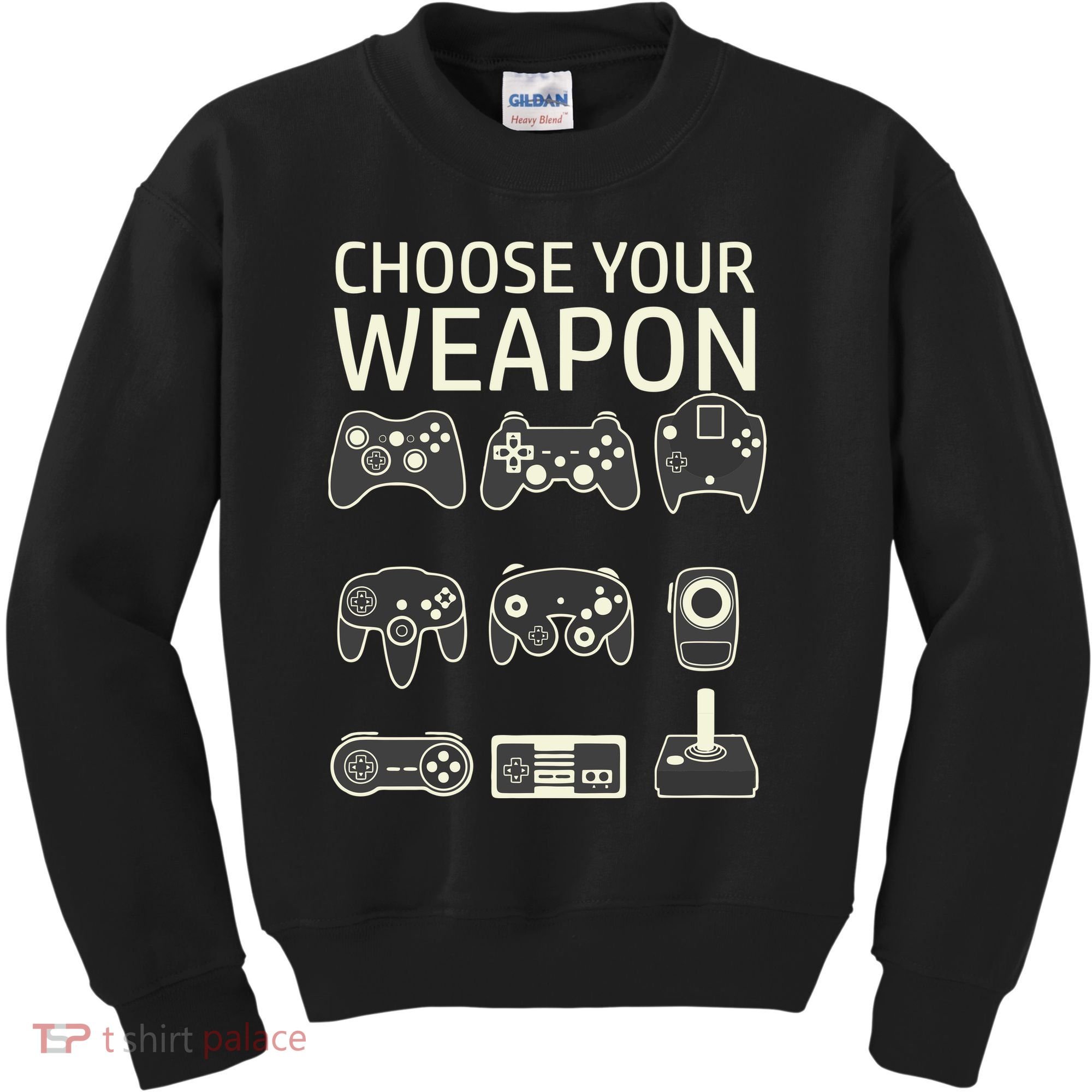 Choose Your Weapon Gaming Controllers Console Gamer Funny Kids Sweatshirt