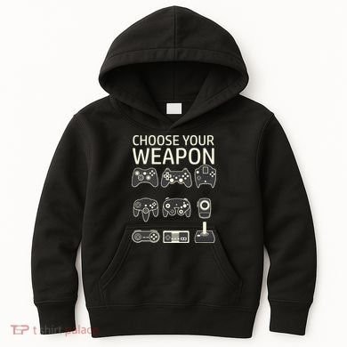 Choose Your Weapon Gaming Controllers Console Gamer Funny Kids Hoodie