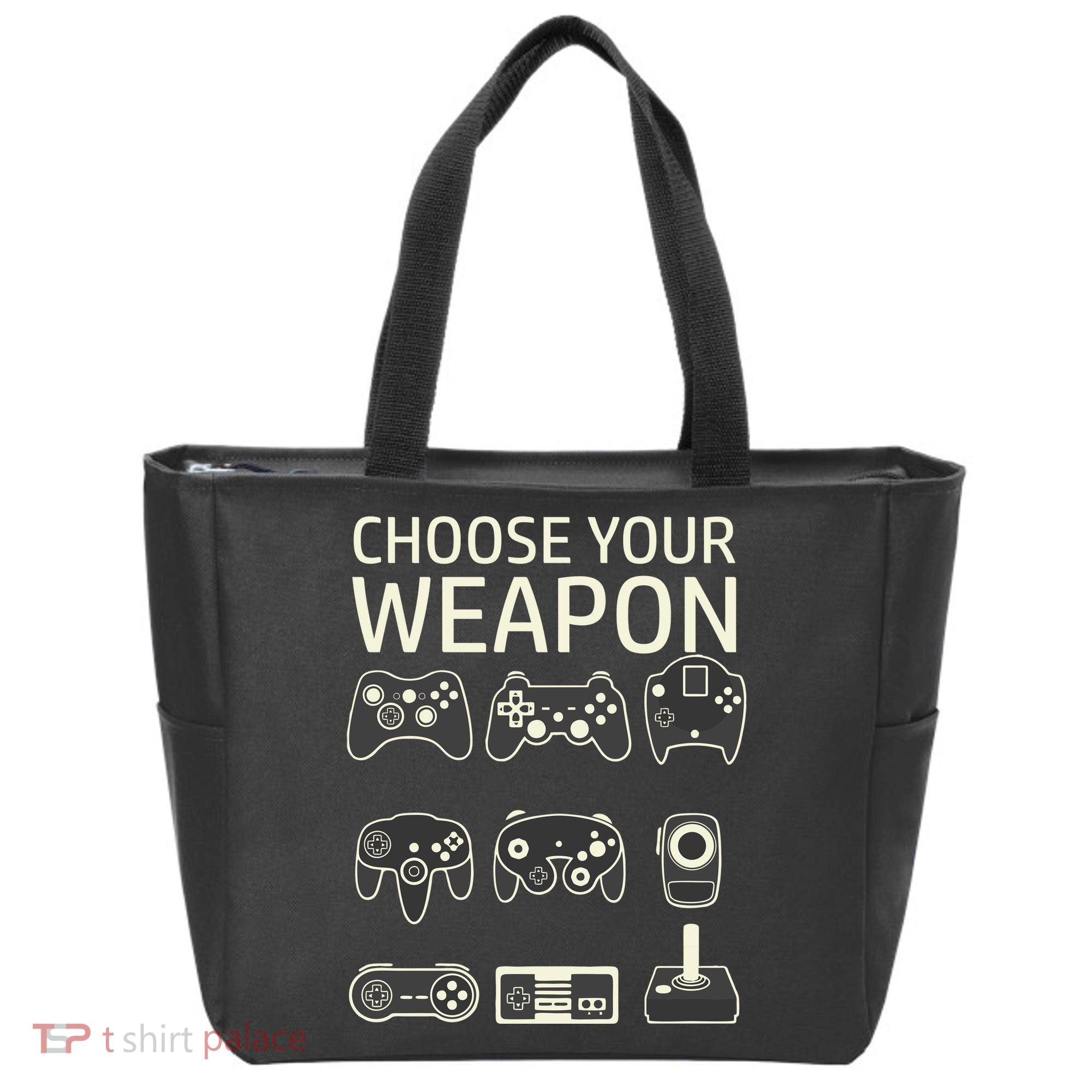 Choose Your Weapon Gaming Controllers Console Gamer Funny Tote Bag