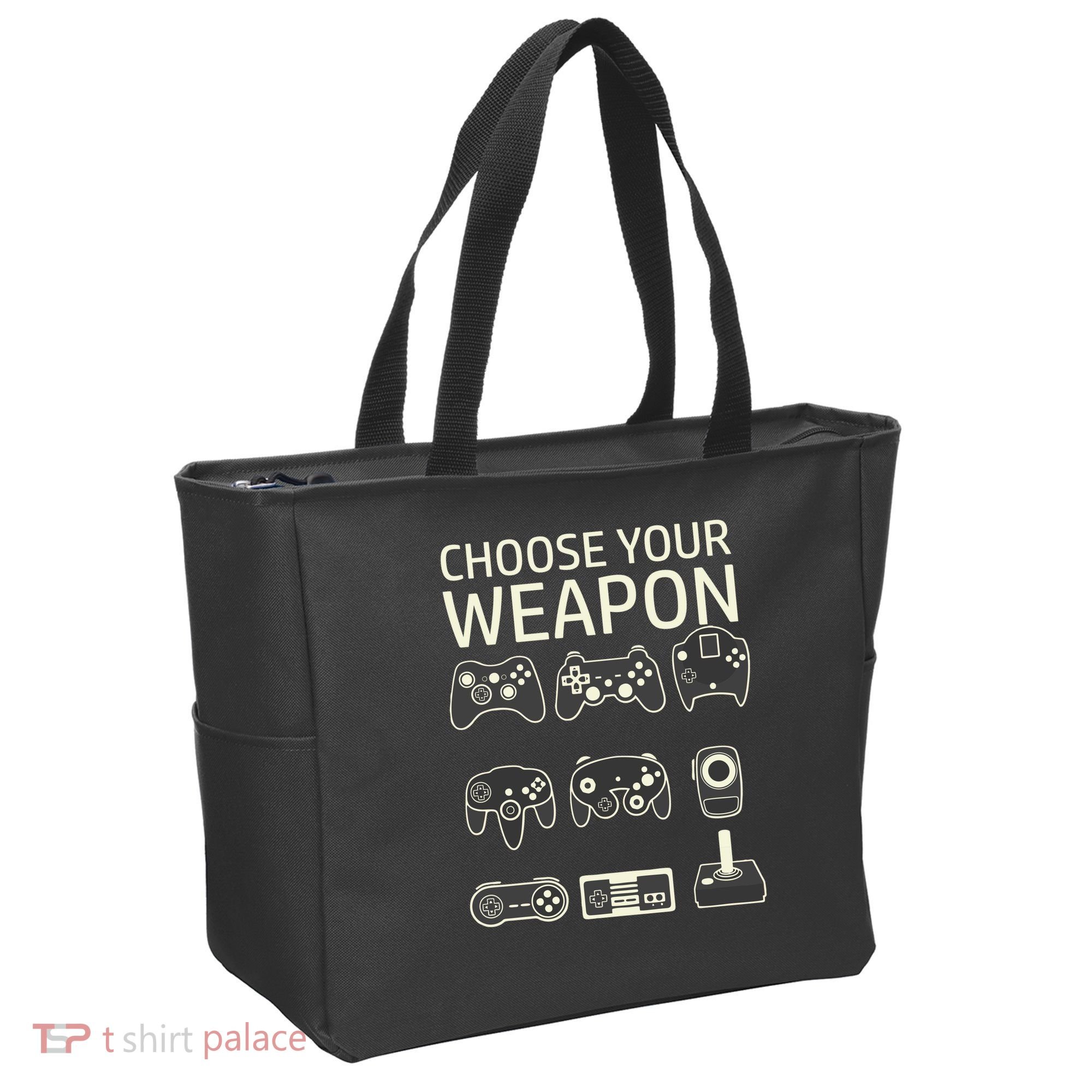 Choose Your Weapon Gaming Controllers Console Gamer Funny Tote Bag