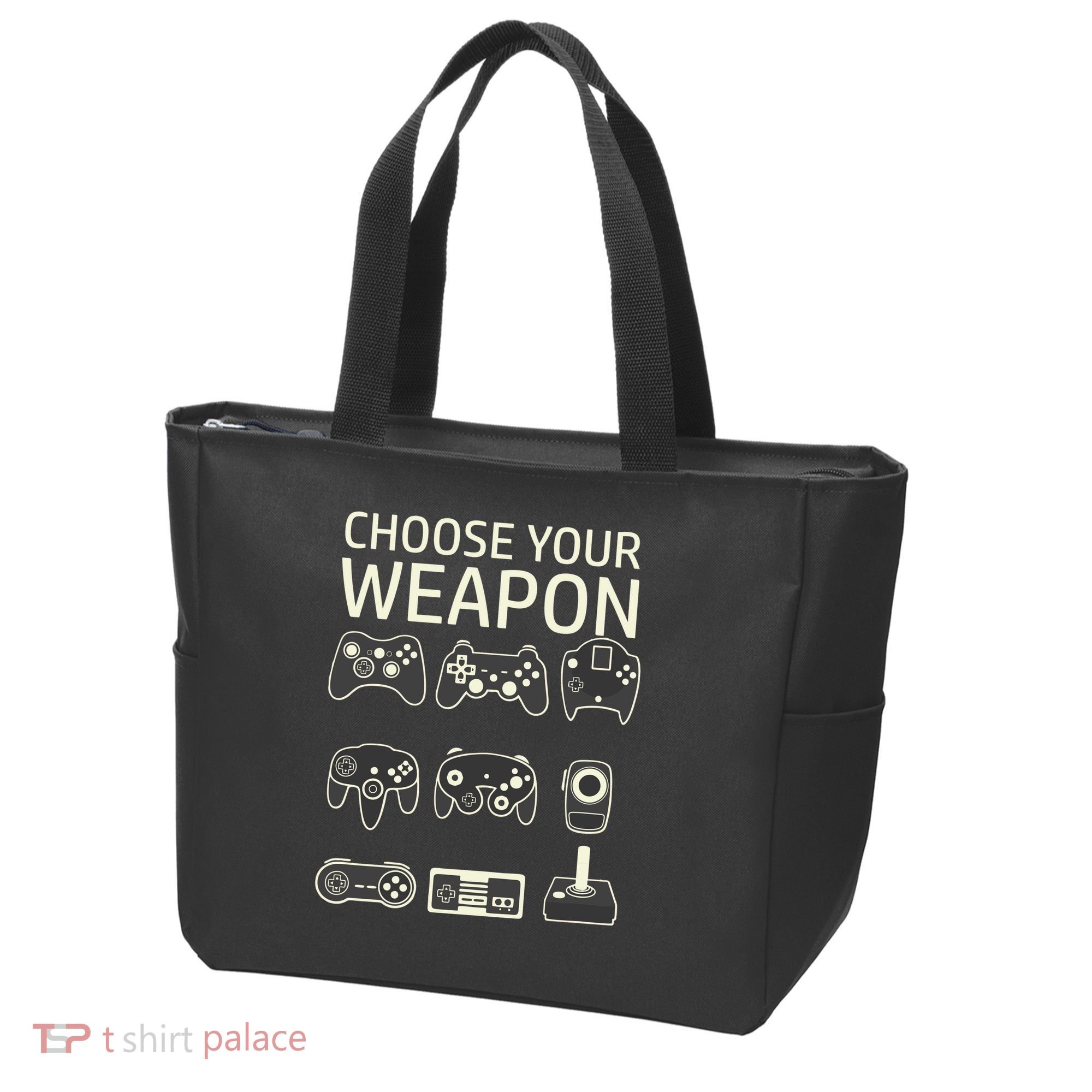 Choose Your Weapon Gaming Controllers Console Gamer Funny Tote Bag
