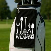 Choose Your Weapons Gardening Tools Golf Towel thumb 2