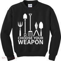Choose Your Weapons Gardening Tools Kids Sweatshirt thumb 0