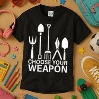 Choose Your Weapons Gardening Tools Kids T-Shirt thumb 3