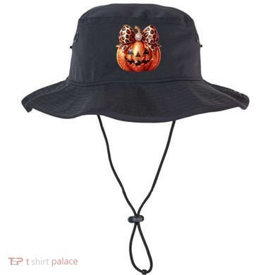 Cute Halloween Pumpkin Leopard Bow Bucket Hat