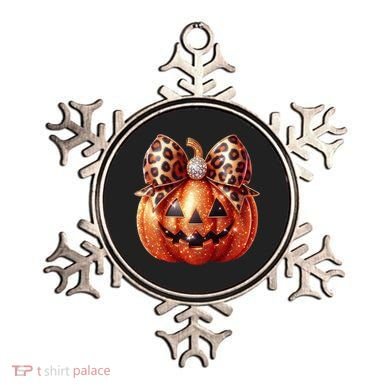 Cute Halloween Pumpkin Leopard Bow Ornament