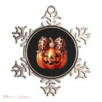 Cute Halloween Pumpkin Leopard Bow Ornament thumb 0