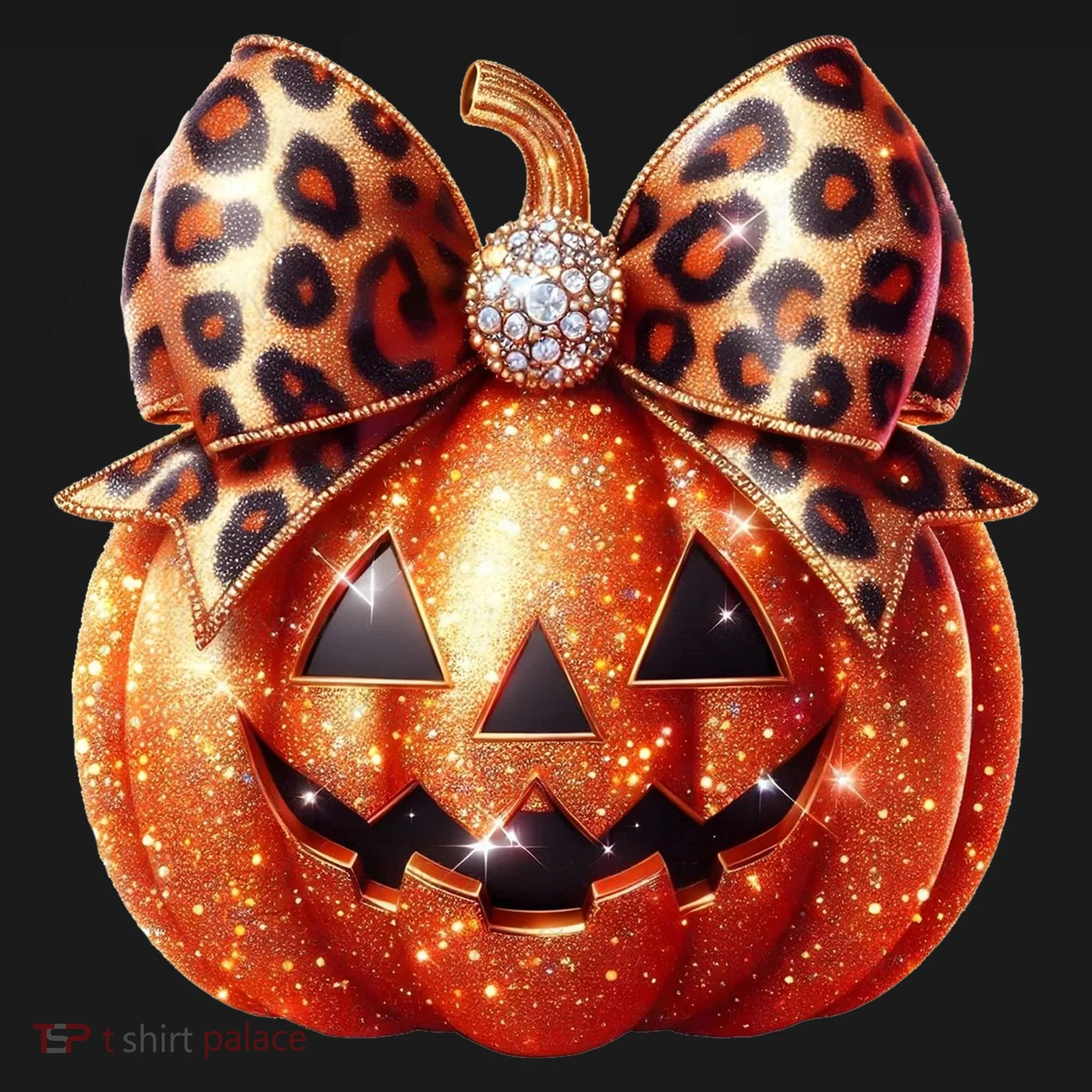 Cute Halloween Pumpkin Leopard Bow Ornament