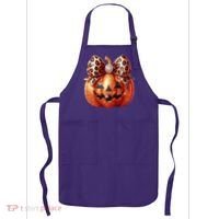 Cute Halloween Pumpkin Leopard Bow Apron thumb 0