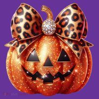 Cute Halloween Pumpkin Leopard Bow Baby Bodysuit thumb 2