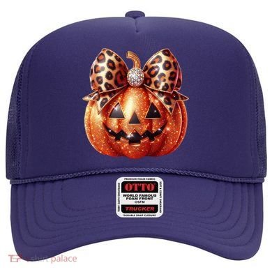 Cute Halloween Pumpkin Leopard Bow Hat