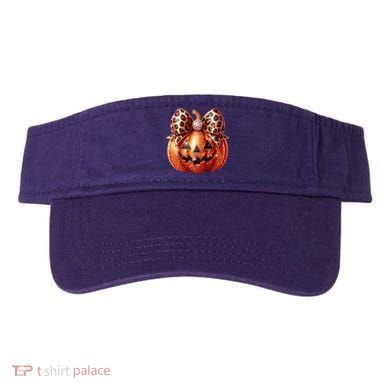 Cute Halloween Pumpkin Leopard Bow Visor