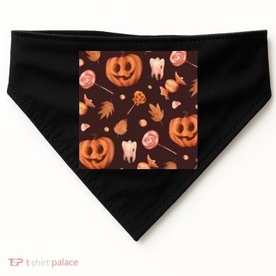 Creepy Halloween Pumpkin Candy USA-Made Doggie Bandana