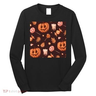 Creepy Halloween Pumpkin Candy Long Sleeve Shirt