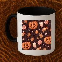 Creepy Halloween Pumpkin Candy Coffee Mug thumb 2