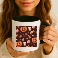 Creepy Halloween Pumpkin Candy Coffee Mug thumb 3