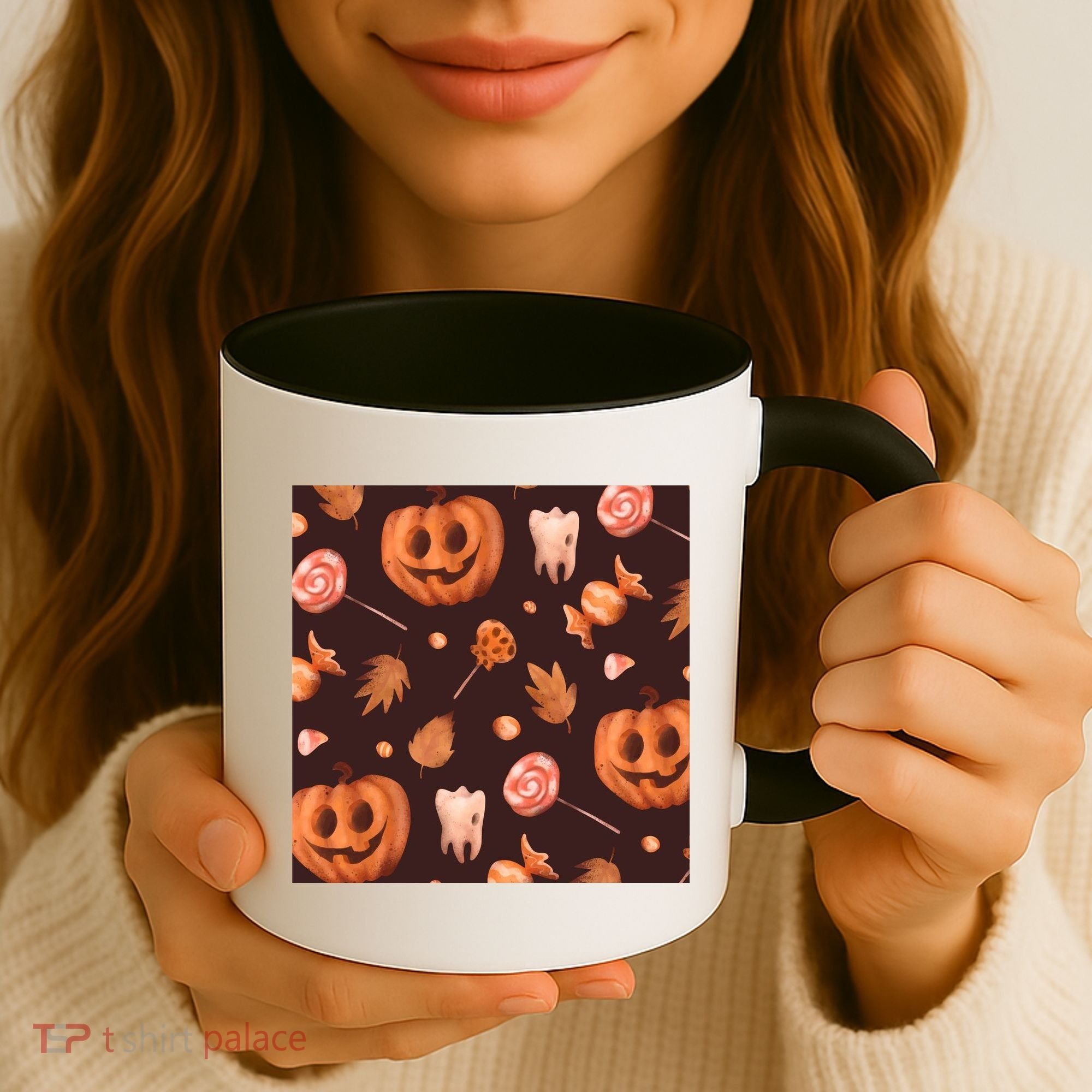 Creepy Halloween Pumpkin Candy Coffee Mug