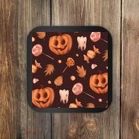 Creepy Halloween Pumpkin Candy Coaster thumb 0