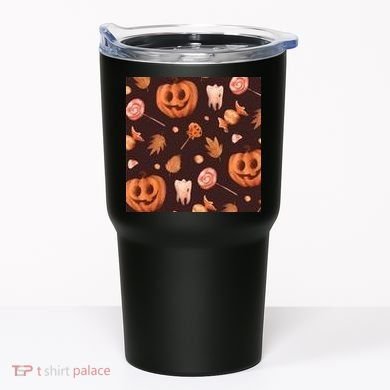 Creepy Halloween Pumpkin Candy Tumbler