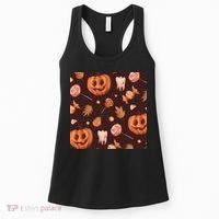 Creepy Halloween Pumpkin Candy Women's Tank Top thumb 0