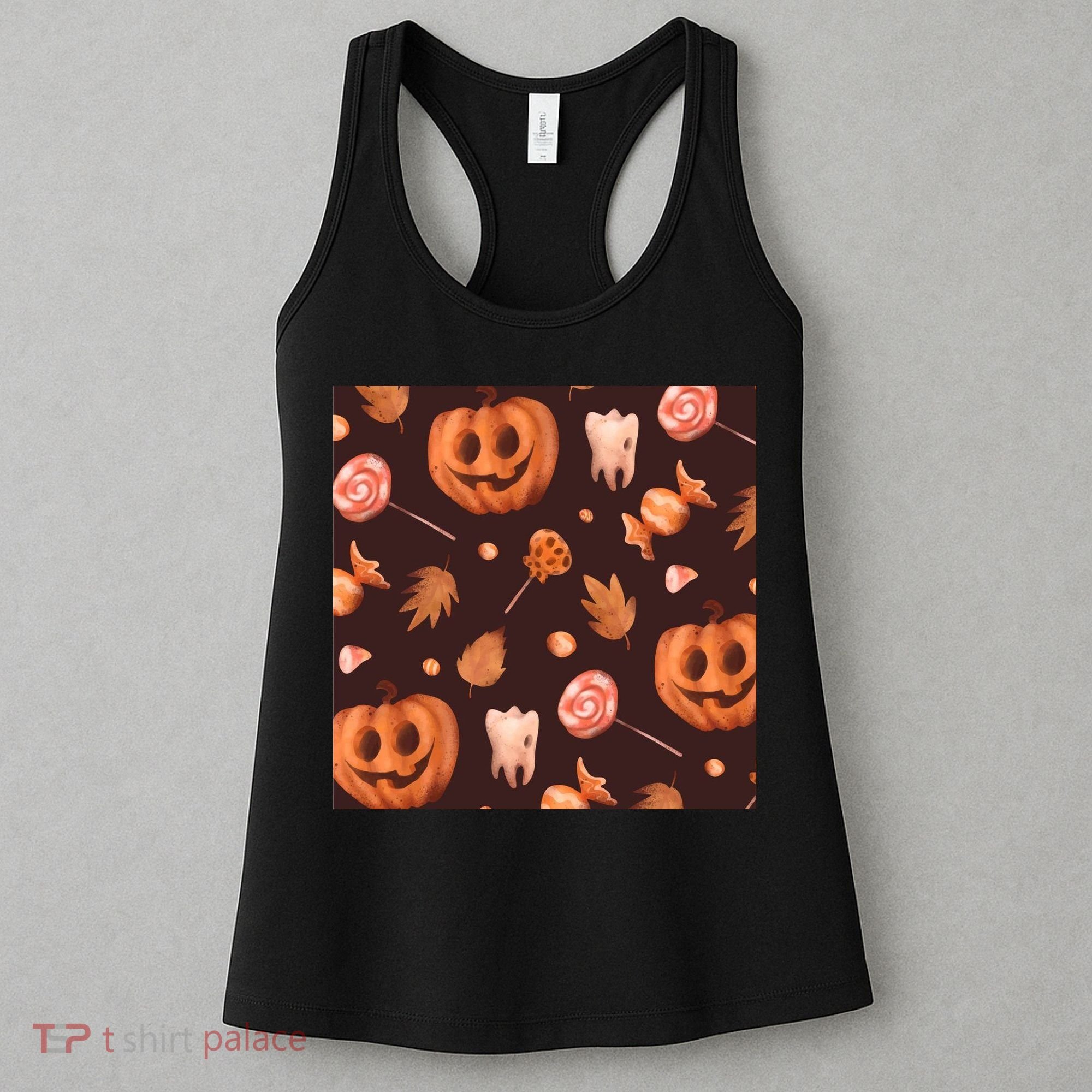 Creepy Halloween Pumpkin Candy Women's Tank Top