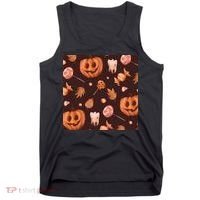Creepy Halloween Pumpkin Candy Tank Top thumb 0
