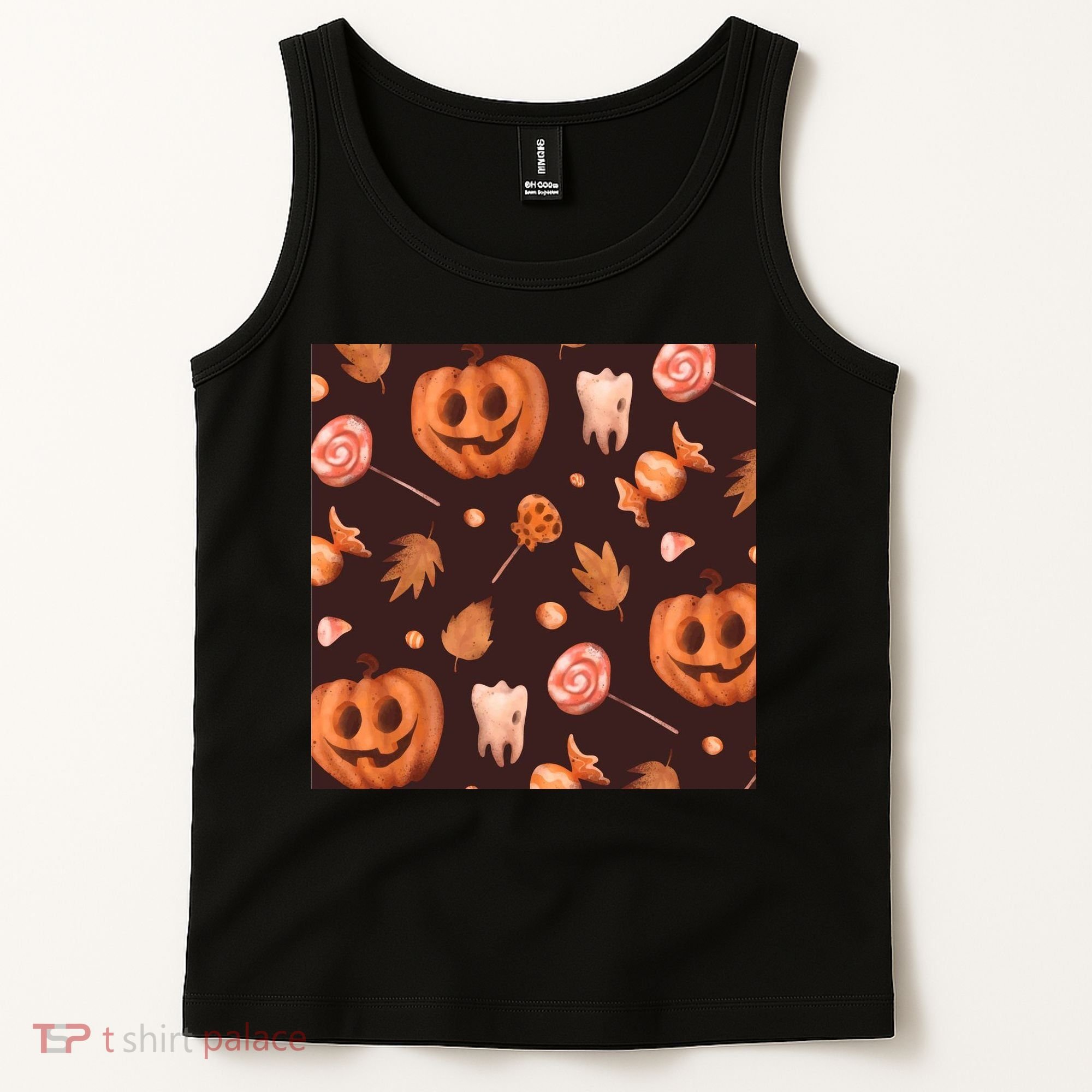 Creepy Halloween Pumpkin Candy Tank Top