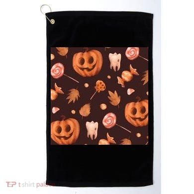 Creepy Halloween Pumpkin Candy Golf Towel