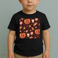 Creepy Halloween Pumpkin Candy Toddler T-Shirt thumb 2