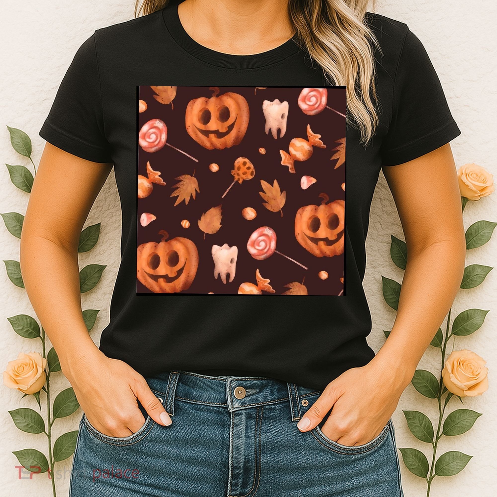 Creepy Halloween Pumpkin Candy Women's T-Shirt