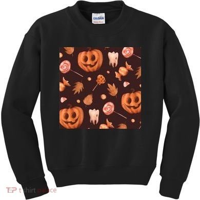 Creepy Halloween Pumpkin Candy Kids Sweatshirt