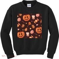Creepy Halloween Pumpkin Candy Kids Sweatshirt thumb 0