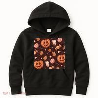 Creepy Halloween Pumpkin Candy Kids Hoodie thumb 0