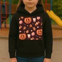 Creepy Halloween Pumpkin Candy Kids Hoodie thumb 3