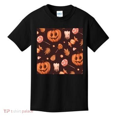 Creepy Halloween Pumpkin Candy Kids T-Shirt