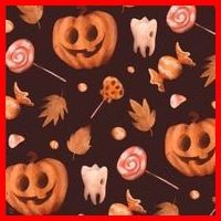 Creepy Halloween Pumpkin Candy Santa Hat thumb 1