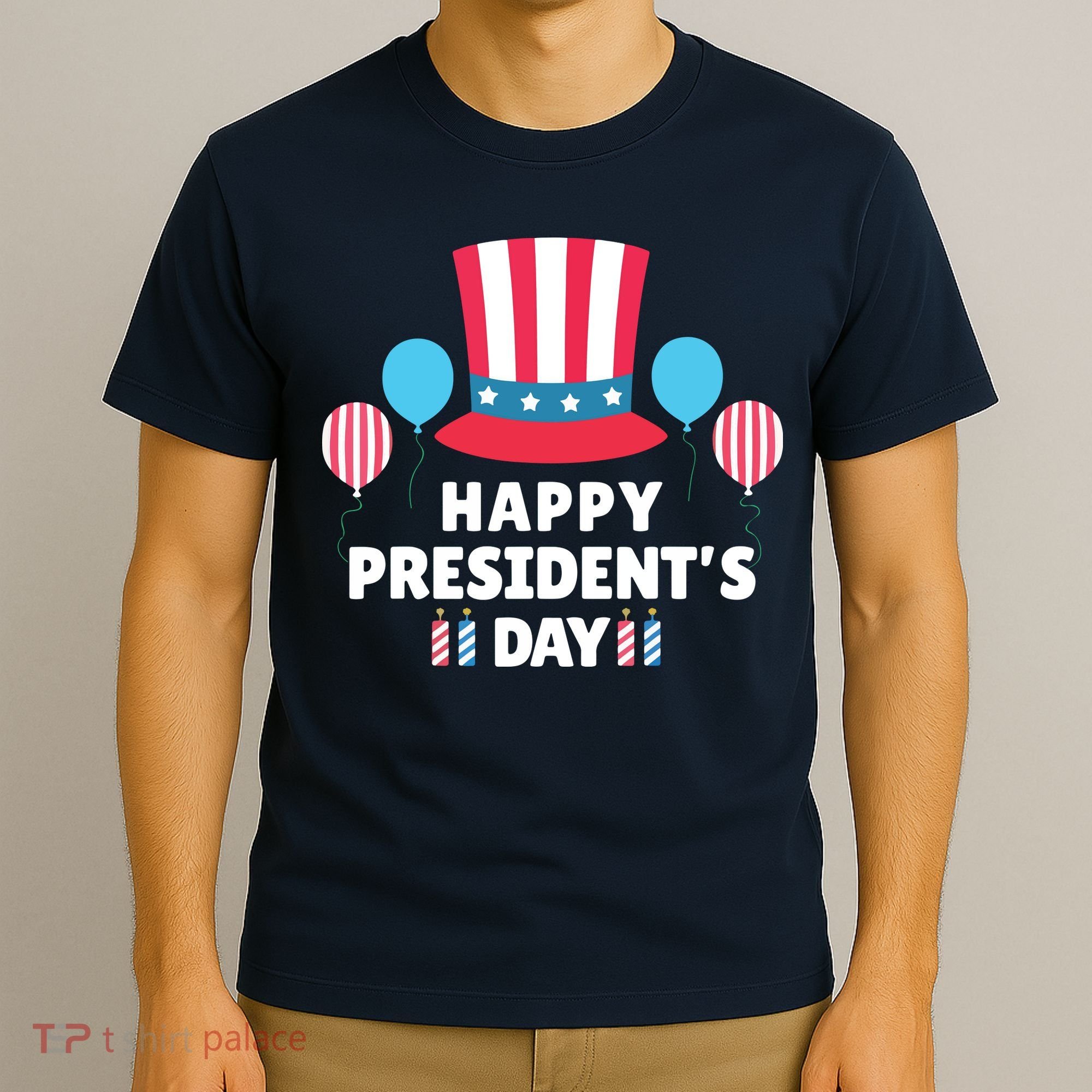 Cute Happy Presidents Day American Colors Patriots Gift T-Shirt