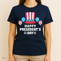 Cute Happy Presidents Day American Colors Patriots Gift T-Shirt thumb 4