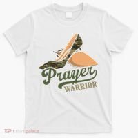 Camo Heels Prayer Warrior Faith God Jesus Christian Women T-Shirt thumb 0