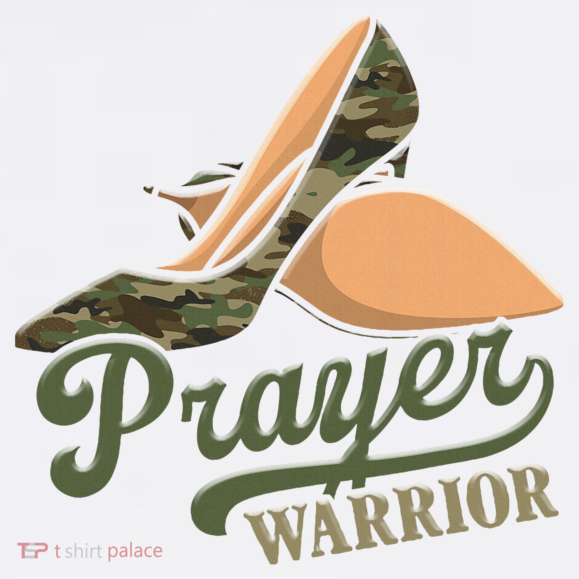 Camo Heels Prayer Warrior Faith God Jesus Christian Women Women's Hoodie