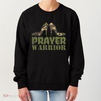 Camo Heels Prayer Warrior Faith God Jesus Women's Sweatshirt thumb 0